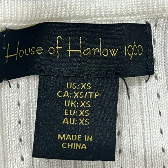 House of Harlow 1960 Cream and Black Long Sleeve Top - Picture 3 of 5